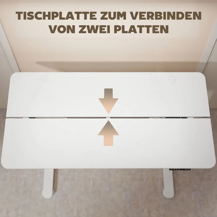 Vinsetto Schreibtisch, Spanplatte, Stahl, Weiß, 140L x 70B x 72-116H cm – Bild 9