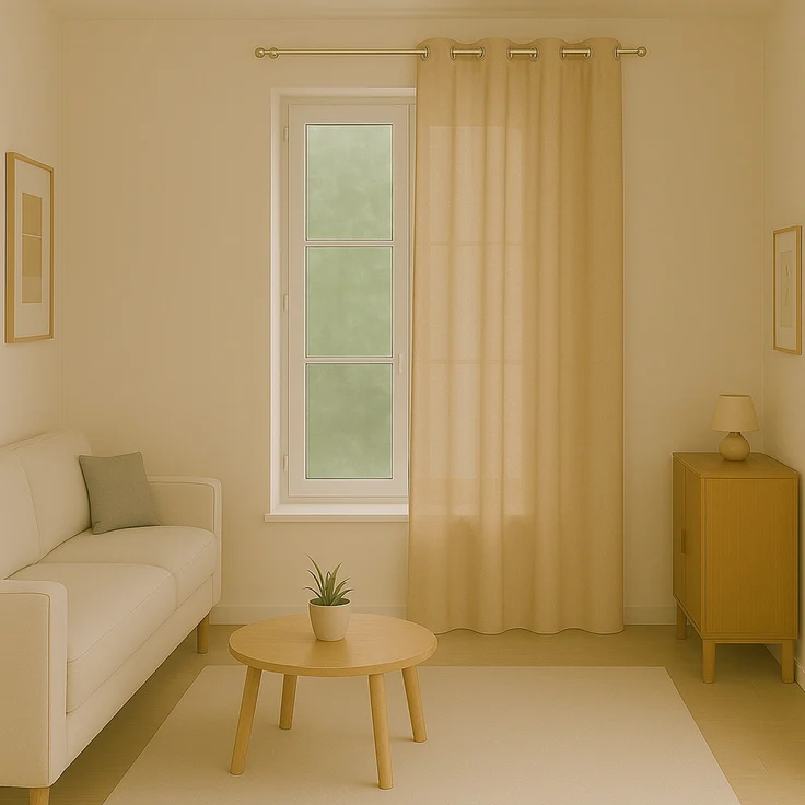 Bestlivings Blickdichte, Gardine mit Ösen, in vielen Größen und Farben Beige 140x145 cm – Bild 3