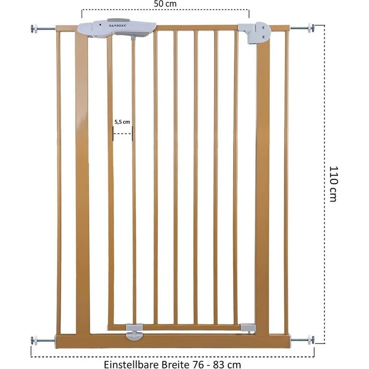 Absperrgitter Treppenschutzgitter beige für 75-85cm Durchgang 110cm Hoch – Bild 2