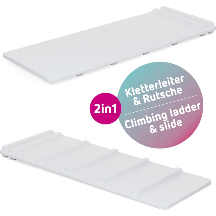 babybay Kletterleiter und Rutsche Littlefoot 2-in-1 für Lernturm und Kletterdreieck, weiß lackiert