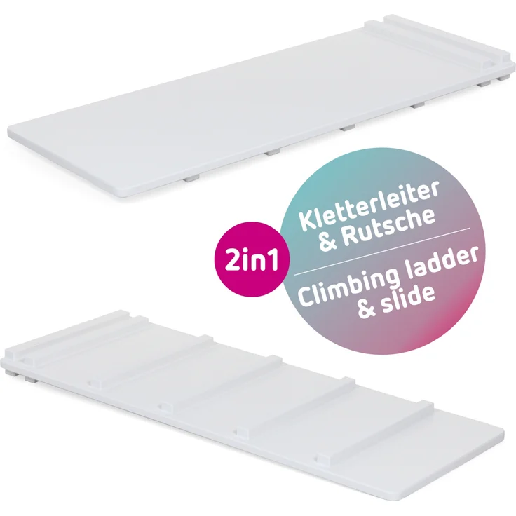 babybay Kletterleiter und Rutsche Littlefoot 2-in-1 für Lernturm und Kletterdreieck, weiß lackiert