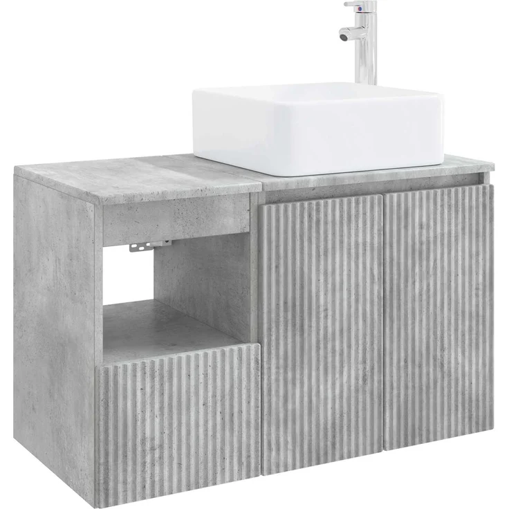 vidaXL Badezimmerschrank-Set 2 stk. Betongrau 79,5 x 41 x 80 cm 3404047 – Bild 2