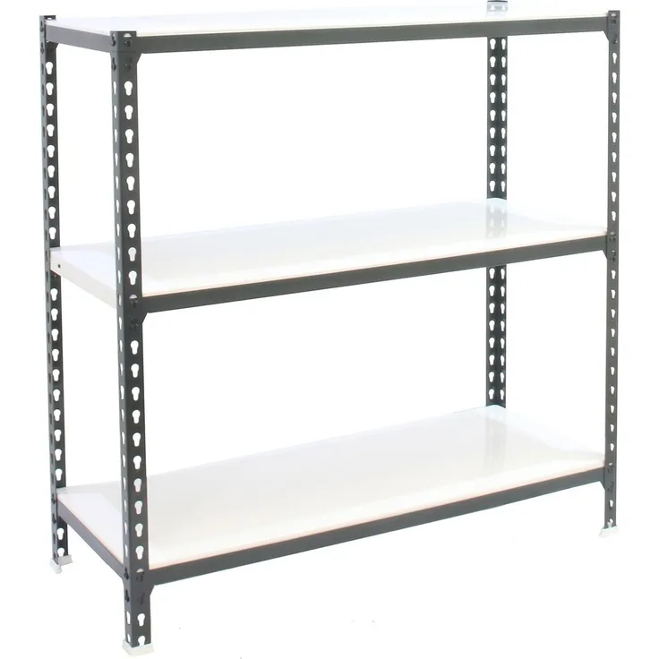 Simonrack Schwerlastregal, Lagerregal, 90 x 80 x 40 cm, Metallregal, Kellerregal, Biegestelle 180 kg, 3 Fachböden, Anthrazit/Weiss - Simonclick