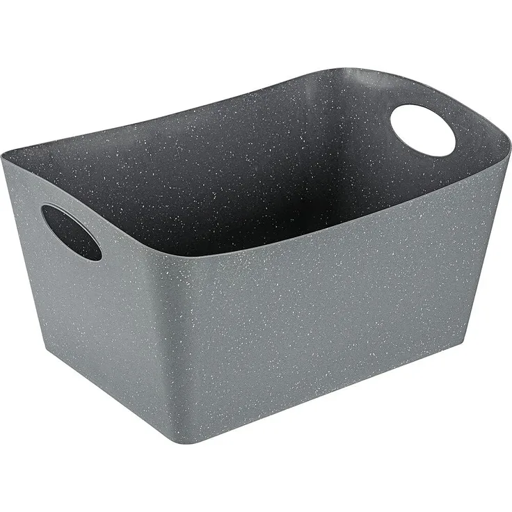 Koziol Aufbewahrungsbox Boxxx L, Kiste, Bottich, Organic Recycled, Recycled Ash Grey, 15 L, 1403120