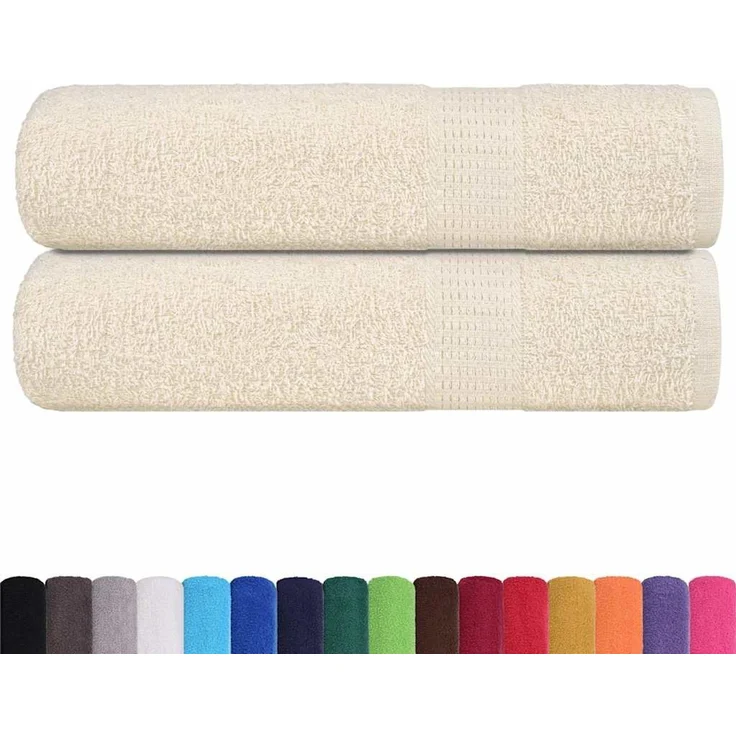 vidaXL Duschtücher FROGN 2 Stk. Creme 70x140 cm 360 g/m² 137001 – Bild 2