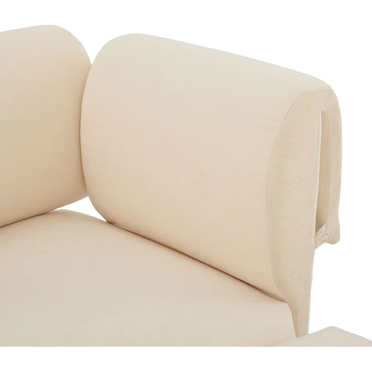 Modulares 3-Sitzer-Sofa mit Hocker, B 251 x T 155 x H 78 cm, beiger Chenille, flexibel kombinierbar – Bild 10