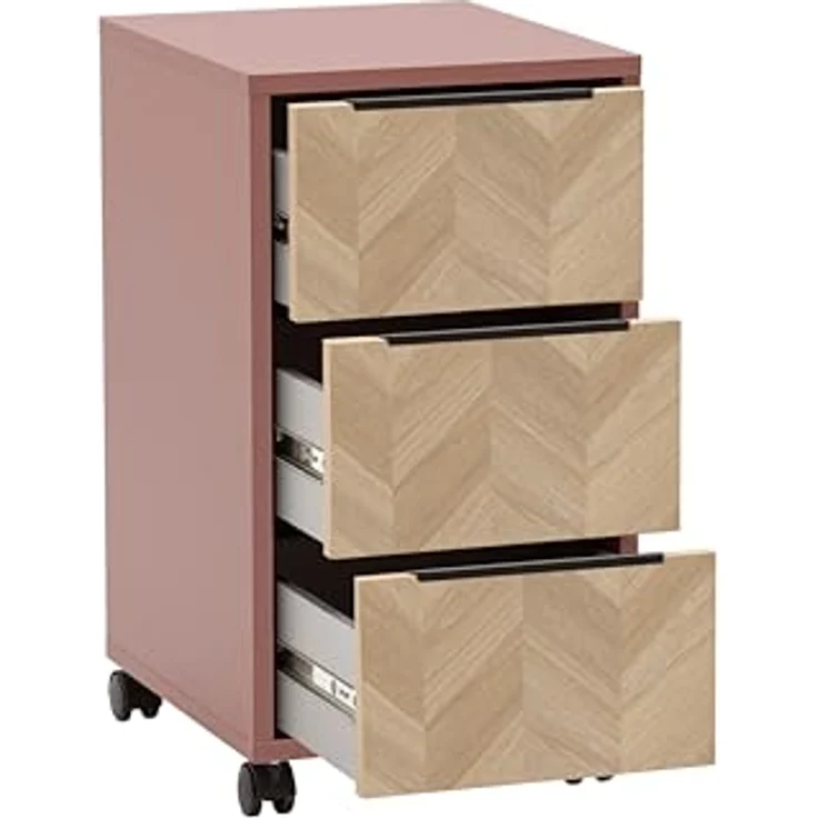 Schildmeyer Rollcontainer Piazza 160759, Mauve/Fischgräten Dekor, 32,6 x 39 x 59,7 cm – Bild 3