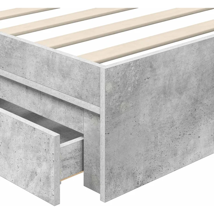 vidaXL Aufbewahrungsbett Beton Grau 75 x 190 cm Holzwerkstoff 3411260 – Bild 10