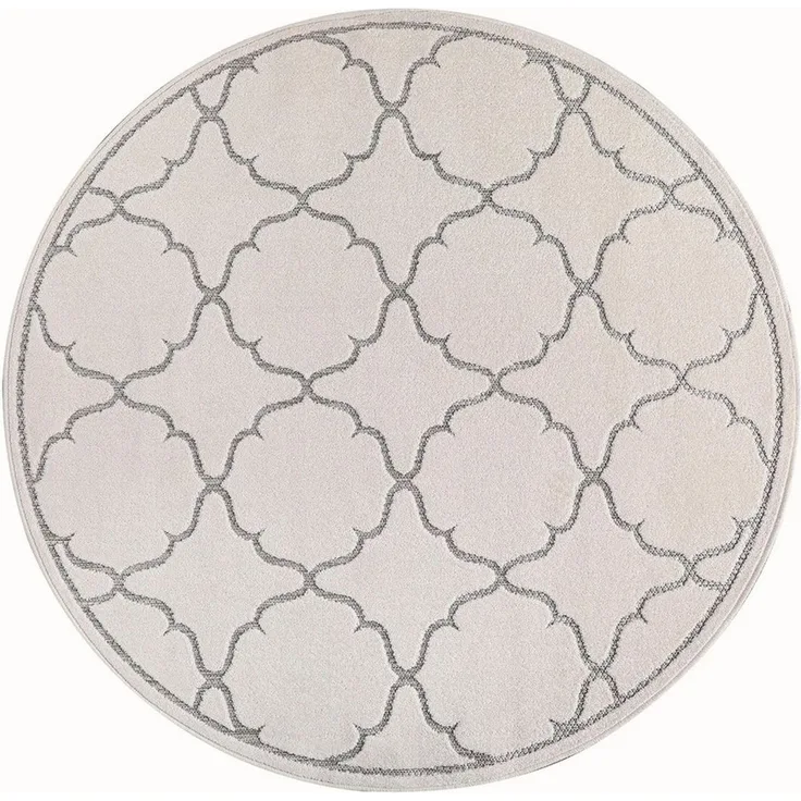 Sanat 'Berlin' Teppich, Höhe: 6 mm, In -und Outdoor geeignet, Creme, 120 cm (Rund)