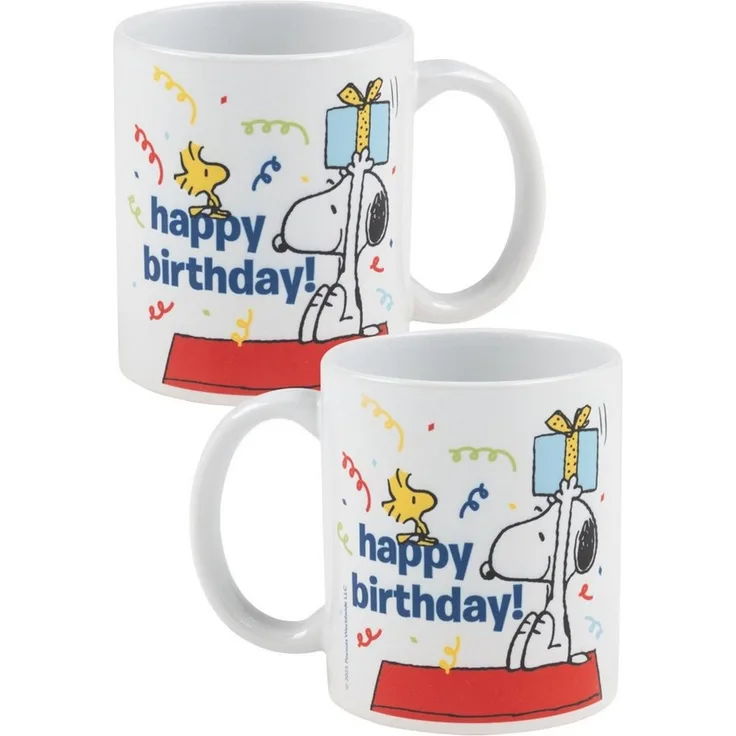 United Labels® Tasse Peanuts Snoopy Tasse Happy Birthday Kaffeetasse Geburtstag 320 ml, Keramik