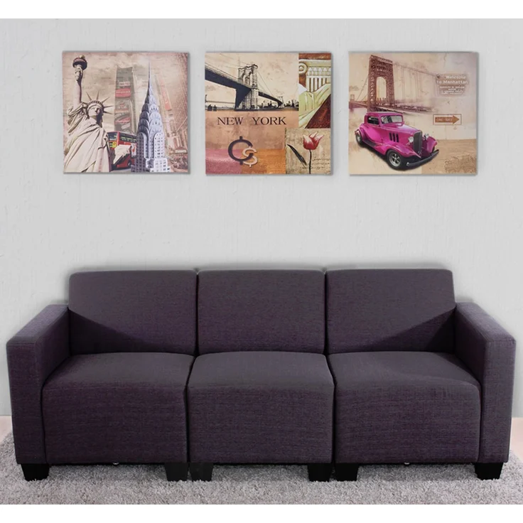 Leinwandbild T376, Wandbild Keilrahmenbild Kunstdruck, 3-teilig 150x50 cm ~ New York – Bild 5
