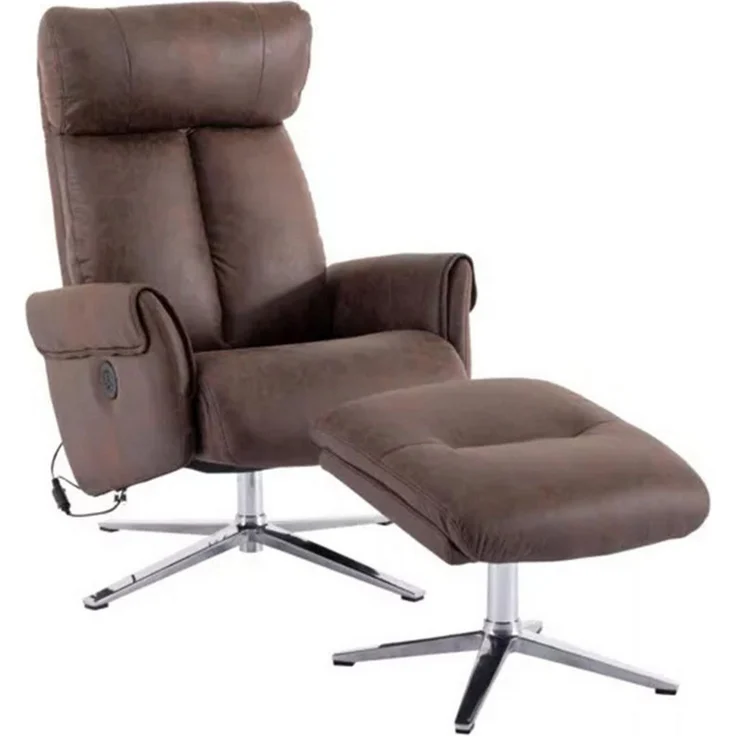 Happy Home Relaxsessel Elektrischer Relaxsessel mit Hocker – USB, 360° drehbar, Kunstleder – Bild 1