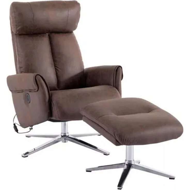 Happy Home Relaxsessel Elektrischer Relaxsessel mit Hocker – USB, 360° drehbar, Kunstleder