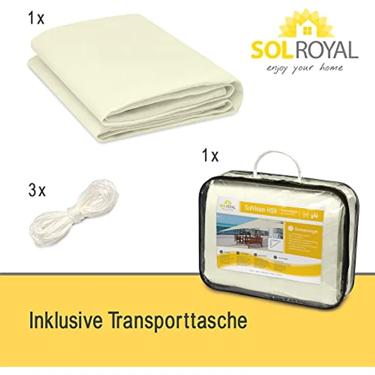 Sonnensegel dreieckig 2 x 2 x 2 m Balkon Sonnensegel Wasserdurchlässig Terrasse Sonnenschutz Segel Creme – Sol Royal Sonnensegel Balkon Segeltuch UV Sonnenschutz Garten Pool Camping - Shade Sails HS9 – Bild 10