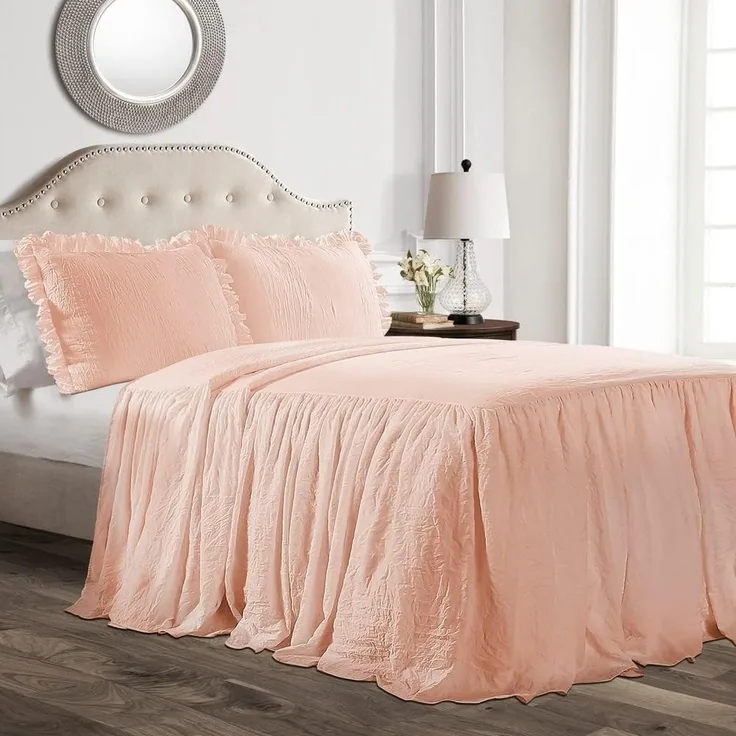 Lush Decor Tagesdecke mit Rüschenrock, Polyester, Blush, Twin