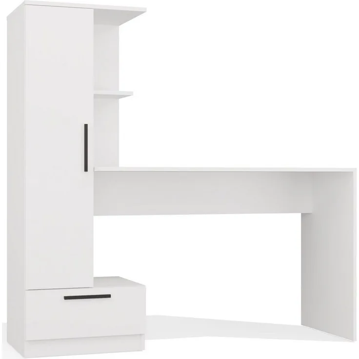ibonto Regal-Schreibtisch Schreibtisch mit Bücherregal, Schublade und Stauraum, 2-in-1-Kombination