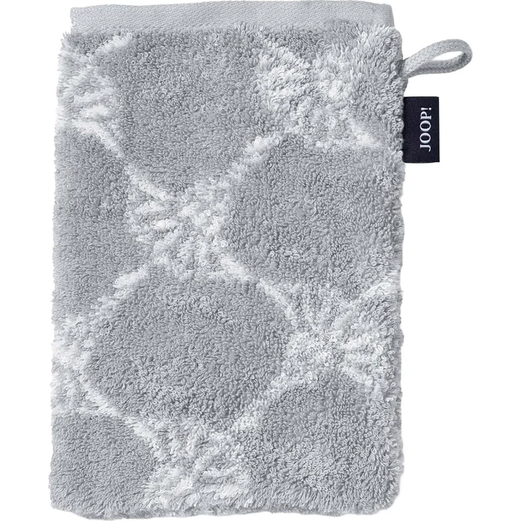 JOOP! Waschlappen, 3er Pack - Waschhandschuh, Doubleface, Walkfrottier Grau Cornflower 16x22cm – Bild 2