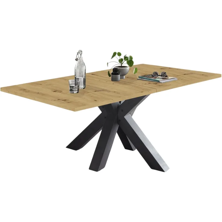 Esstisch ausziehbar Ela 1 140 x 90 x 75 Esszimmertisch Graphit/Asteiche 13502-140