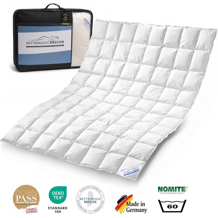 Daunenpass Sommer 100% Gänsedaunen Bettdecke Sommerdecke 240g 135x200 – Bild 2
