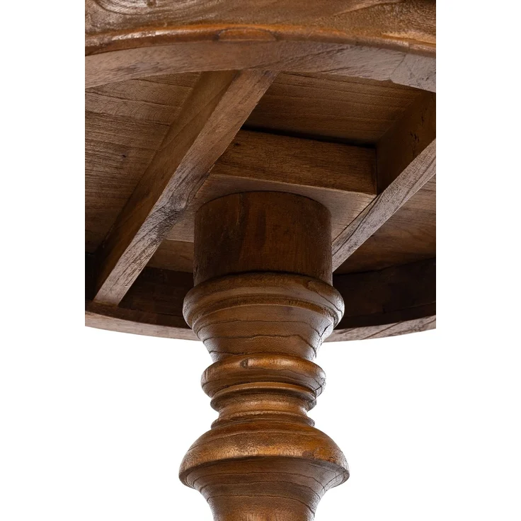 CLP Beistelltisch Wiva 50 cm aus Mindiholz Tischplatte rund Couchtisch,braun – Bild 6