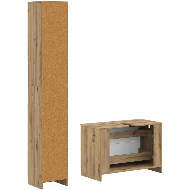 vidaXL 2-teiliges Badezimmer Schrank Set UTRECHT Artisan-Eiche 3417575 – Bild 5
