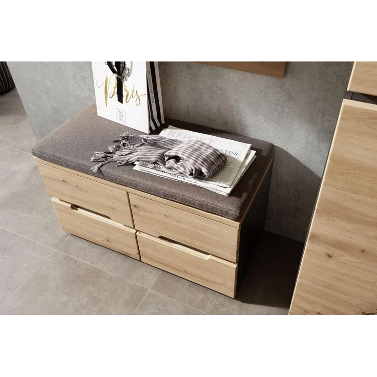 Bank Melanie / Memphis, Holzwerkstoff, Holzfarben, 80 x 48 x 38 cm – Bild 3