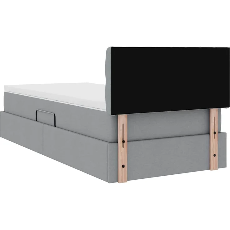 vidaXL LED-Speicherbett mit Matratze Hellgrau 90 x 190 cm Stoff 3371175 – Bild 12
