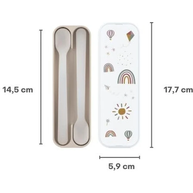 Mepal - Fütterlöffel Mio - Babylöffel - Kleinkind Fütterlöffel - Spülmaschinengeeignet & BPA frei - 2er Set - Sunshine & Rainbow – Bild 3