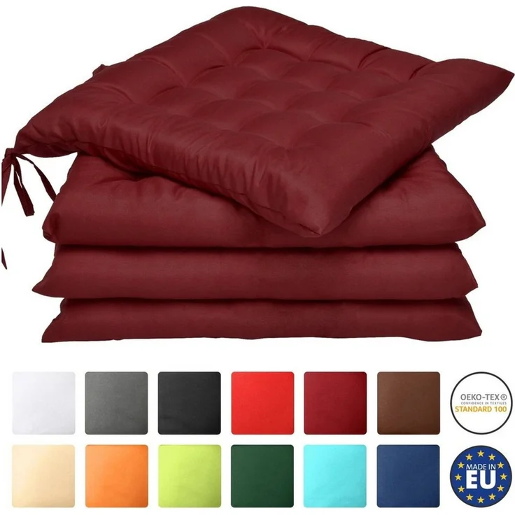 Beautissu Stuhlkissen Lea, 4er Set Suthlkissen 40x40x5cm – Bild 5