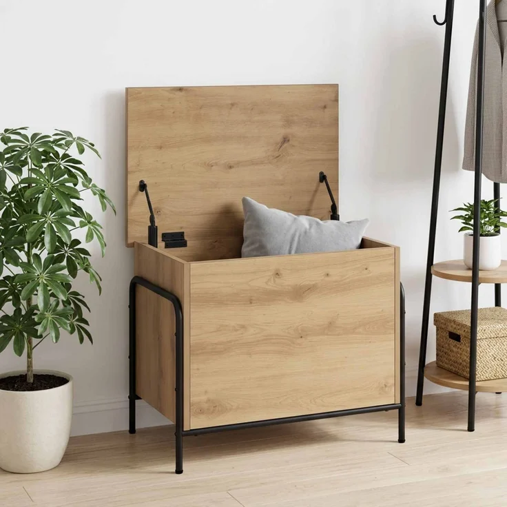 vidaXL Aufbewahrungsbox Artisan-Eiche 80 x 40 x 49,5 cm Holzwerkstoff 8013673 – Bild 1