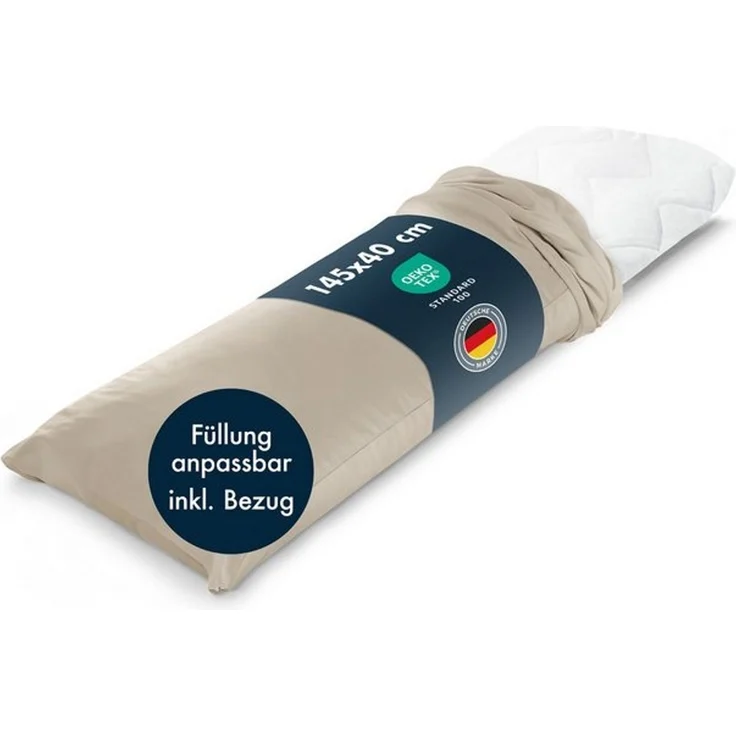 Blumtal Seitenschläferkissen Oeko Tex zertifiziertes Kissen mit anpassbarer Füllung 40x145 cm – Bild 4