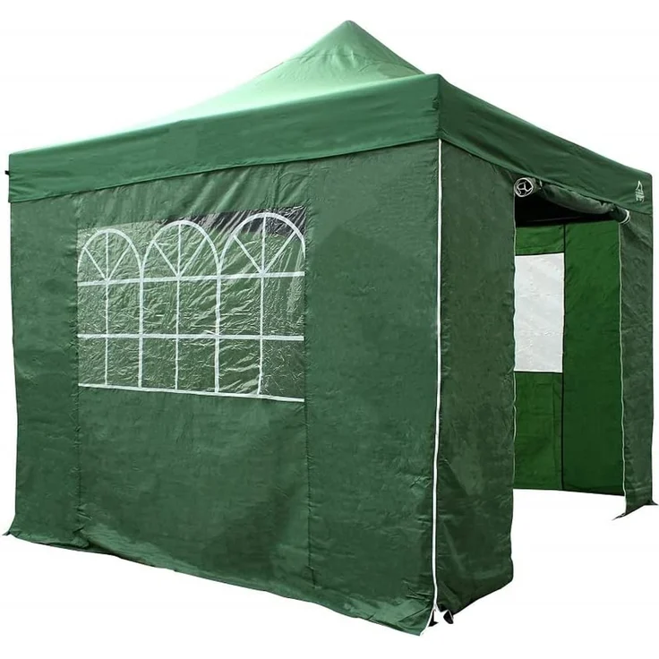 All Seasons Gazebos 3x3 m vollständig wasserdichtes Faltpavillon mit 4 Seitenteilen - Grün – Bild 1