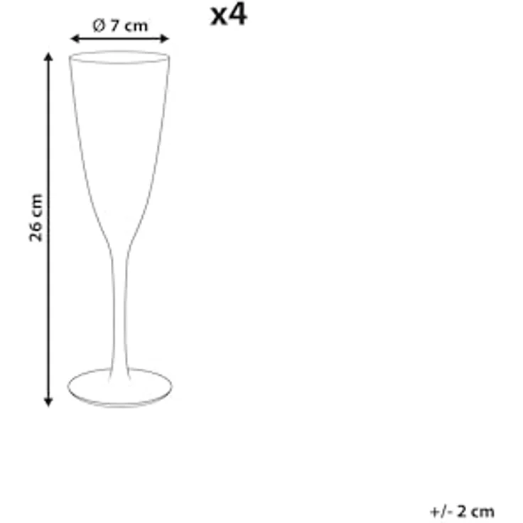 Champagnerflöten im 4er Set TOPAZ 250 ml Transparent – Bild 3