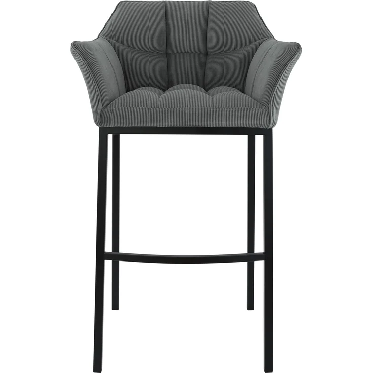 Barhocker GIBEL - Metall Grau 64x48x110 cm Schwarz | Barstuhl Mit Lehne Tresenhocker Tresenstuhl Kneipenhocker Kneipenstuhl – Bild 6