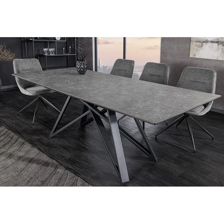 riess-ambiente Esstisch ATLAS 160-200cm graphit grau/schwarz – Keramikplatte, Metallgestell (Einzelartikel, 1-St), ausziehbar für flexible Nutzung – ideal für bis zu 8 Personen – Bild 2
