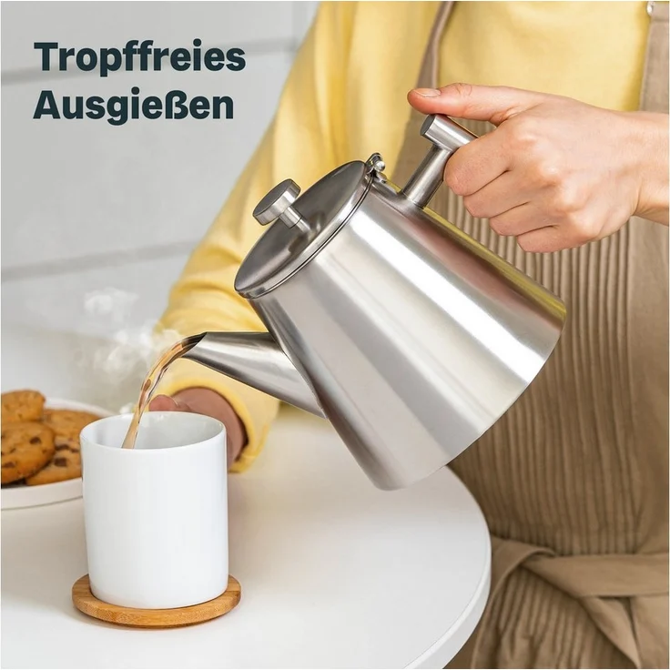 SILBERTHAL Teekanne Teekanne Edelstahl 1,0l Silber 2.0, 1 l, Doppelwandig-isoliert – Bild 2