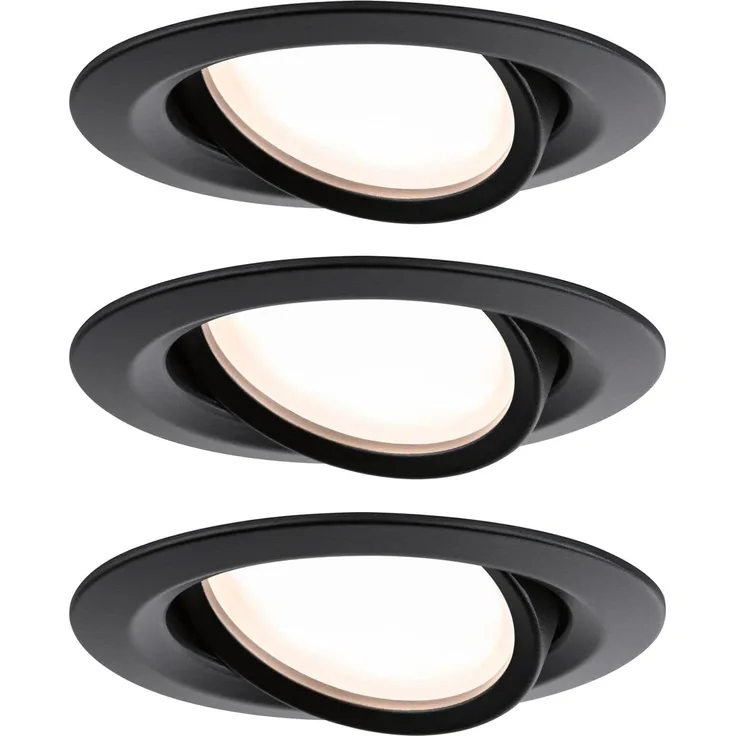 Paulmann 93080 LED Einbeuleuchte Nova Plus Coin Basiset schwarz 2700K dimmbar