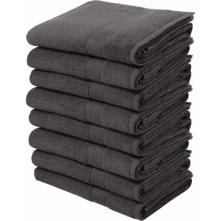 OTTO home Handtücher Juna, als Set und Serie erhältlich, 8 Handtücher, 50x100cm, Walkfrottier (8-St), 8-tlg. Handtuch-Set, 100% Baumwolle, mit Bordüre, Uni-Farben, weich – Bild 1