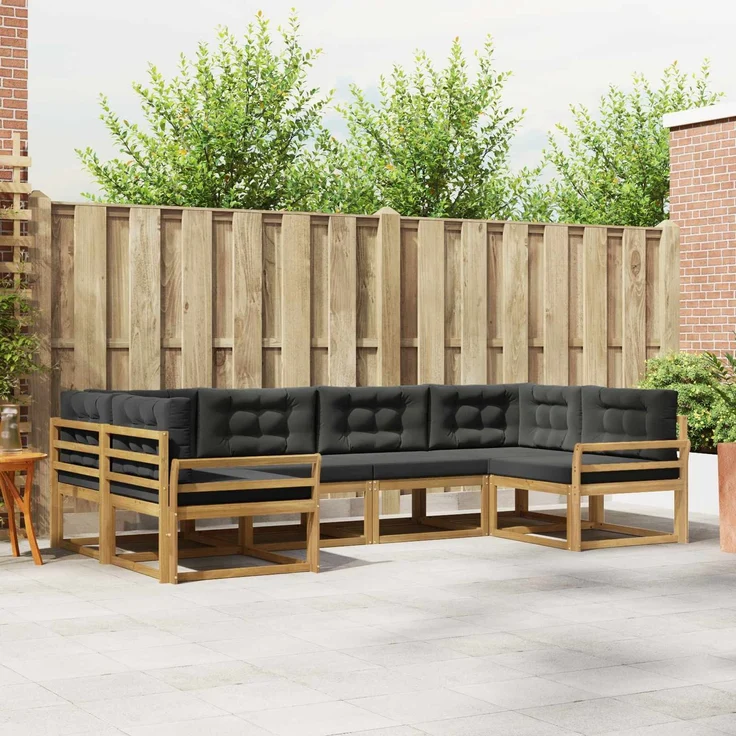 vidaXL Outdoor-Sofagarnitur 6 stk. 6-Sitzer Weiß und Anthrazit 3386936 – Bild 1