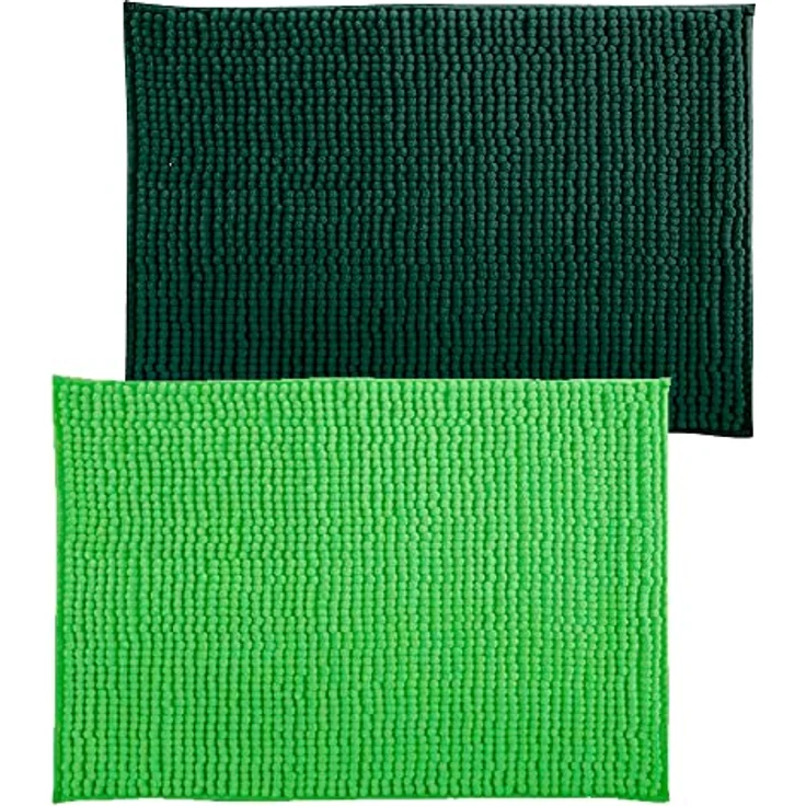 MSV Set mit 2 rutschfesten Badematten in grün-grün, 60 x 90 cm – Bild 2