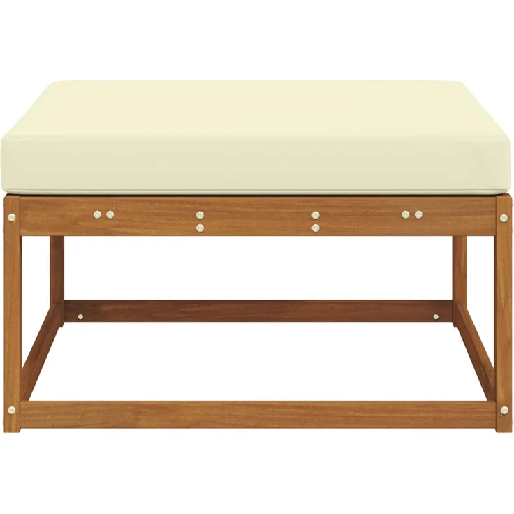 vidaXL Outdoor-Fußhocker Massivholz Akazie Natur und Creme 900527 – Bild 4