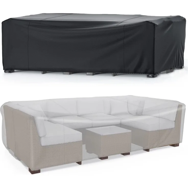 Mrrihand Abdeckung Gartenmöbel Wasserdicht 242 x 162 x 100 cm, Schutzhülle Gartenmöbel 600D Heavy Duty Winddicht, Abdeckplane Gartenmöbel für Gartenmöbel Sets, Tische und Stühle
