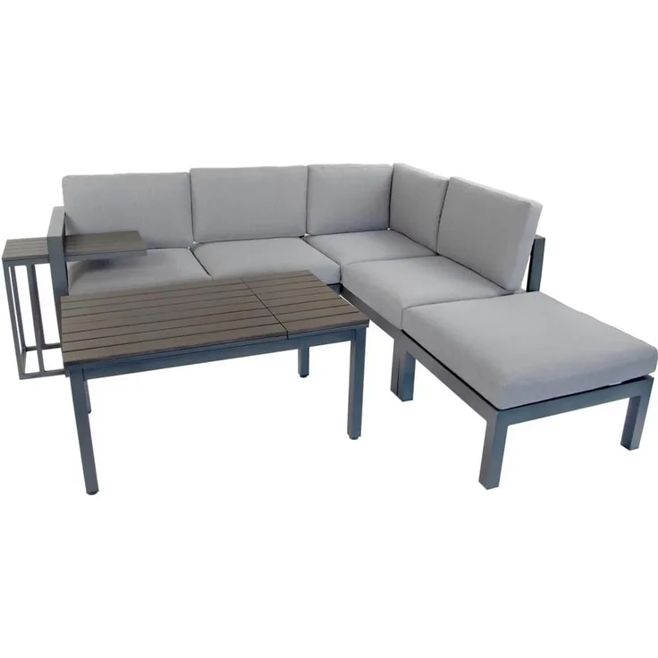 Porto Gartenlounge Set, Aluminium, grau, für 5 Personen