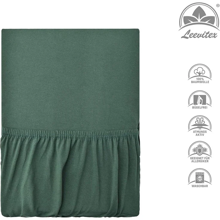 leevitex® Spannbettlaken Spannbettlaken Kinder Spannbettlaken Premium 170 g/m², Gummizug: Rundumgummizug, (1 Stück), schwer & blickdicht, 100% Baumwolle, 70 x 140 cm – Bild 3