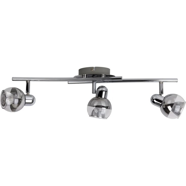 näve Deckenspots Boccia, LED wechselbar, Warmweiß, 1flg. incl. LED GU10 6W, chrom, Glasschirm, verstellbarer Spot, D:14cm – Bild 1
