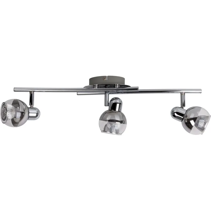 näve Deckenspots Boccia, LED wechselbar, Warmweiß, 1flg. incl. LED GU10 6W, chrom, Glasschirm, verstellbarer Spot, D:14cm