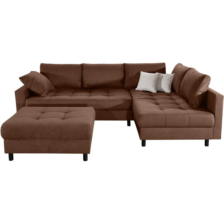 COLLECTION AB Ecksofa Toni XL L-Form 274 cm, Set: Sofa & Hocker, 2 Zierkissen, Bonell-Federkern – Bild 2
