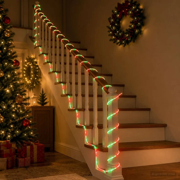 vidaXL LED-Weihnachtslichtschlauch 120 LEDs Rot & Grün 5 m 42050446 – Bild 1