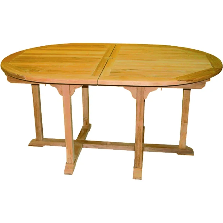 Premium XXL Teak Ausziehtisch oval Tisch Gartentisch Teakmöbel ausziehbar 220 cm