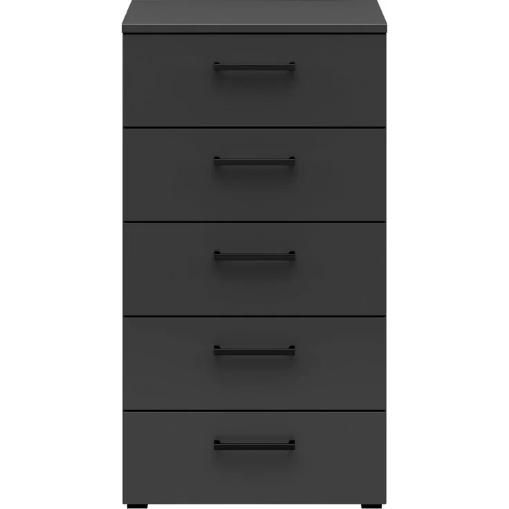 Carryhome 'MULTISTAURAUM' Kommode, Holznachbildung Graphit, 45 x 83 x 40 cm, mit 5 Schubladen – Bild 4